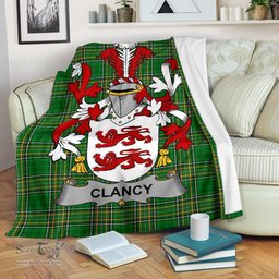Scottish Clancy or McClancy Coat of Arms Family Crest Ireland Blanket Irish National Tartan Irish County Blanket