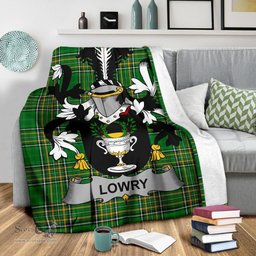 Scottish Lowry or Lavery Coat of Arms Family Crest Ireland Blanket Irish National Tartan Irish County Blanket