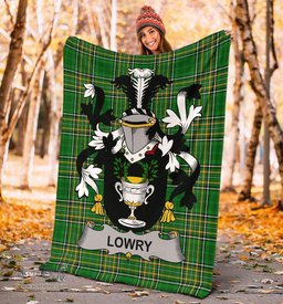 Scottish Lowry or Lavery Coat of Arms Family Crest Ireland Blanket Irish National Tartan Irish County Blanket