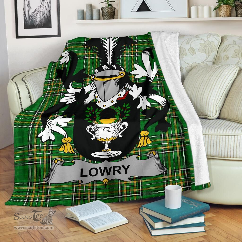 Scottish Lowry or Lavery Coat of Arms Family Crest Ireland Blanket Irish National Tartan Irish County Blanket