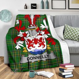 Scottish Donnelly or O'Donnelly Coat of Arms Family Crest Ireland Blanket Irish National Tartan Irish County Blanket