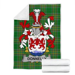 Scottish Donnelly or O'Donnelly Coat of Arms Family Crest Ireland Blanket Irish National Tartan Irish County Blanket