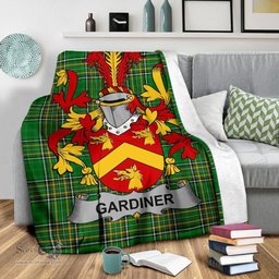 Scottish Gardiner Coat of Arms Family Crest Ireland Blanket Irish National Tartan Irish County Blanket