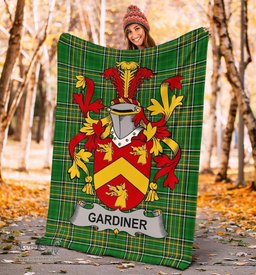 Scottish Gardiner Coat of Arms Family Crest Ireland Blanket Irish National Tartan Irish County Blanket