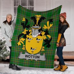 Scottish Wotton Coat of Arms Family Crest Ireland Blanket Irish National Tartan Irish County Blanket