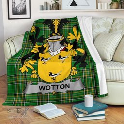 Scottish Wotton Coat of Arms Family Crest Ireland Blanket Irish National Tartan Irish County Blanket