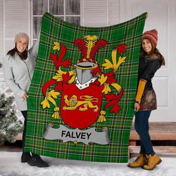 Scottish Falvey or O'Falvey Coat of Arms Family Crest Ireland Blanket Irish National Tartan Irish County Blanket