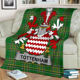 Scottish Tottenham Coat of Arms Family Crest Ireland Blanket Irish National Tartan Irish County Blanket
