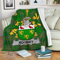 Scottish Rooney or O'Rooney Coat of Arms Family Crest Ireland Blanket Irish National Tartan Irish County Blanket