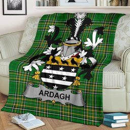 Scottish Ardagh Coat of Arms Family Crest Ireland Blanket Irish National Tartan Irish County Blanket