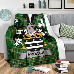 Scottish Ardagh Coat of Arms Family Crest Ireland Blanket Irish National Tartan Irish County Blanket