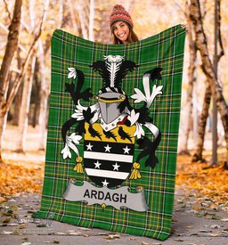 Scottish Ardagh Coat of Arms Family Crest Ireland Blanket Irish National Tartan Irish County Blanket