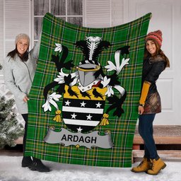 Scottish Ardagh Coat of Arms Family Crest Ireland Blanket Irish National Tartan Irish County Blanket