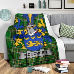 Scottish McGovern or McGauran Coat of Arms Family Crest Ireland Blanket Irish National Tartan Irish County Blanket