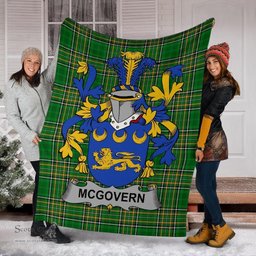 Scottish McGovern or McGauran Coat of Arms Family Crest Ireland Blanket Irish National Tartan Irish County Blanket
