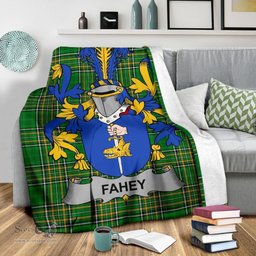Scottish Fahey or O'Fahy Coat of Arms Family Crest Ireland Blanket Irish National Tartan Irish County Blanket