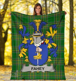 Scottish Fahey or O'Fahy Coat of Arms Family Crest Ireland Blanket Irish National Tartan Irish County Blanket