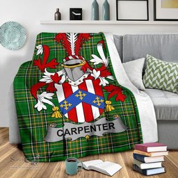 Scottish Carpenter Coat of Arms Family Crest Ireland Blanket Irish National Tartan Irish County Blanket