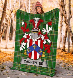 Scottish Carpenter Coat of Arms Family Crest Ireland Blanket Irish National Tartan Irish County Blanket
