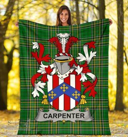 Scottish Carpenter Coat of Arms Family Crest Ireland Blanket Irish National Tartan Irish County Blanket