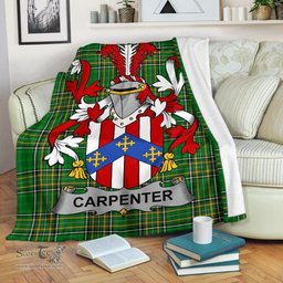 Scottish Carpenter Coat of Arms Family Crest Ireland Blanket Irish National Tartan Irish County Blanket