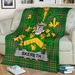 Scottish Skereth or Skerret Coat of Arms Family Crest Ireland Blanket Irish National Tartan Irish County Blanket
