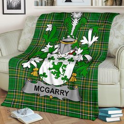 Scottish McGarry or Garry Coat of Arms Family Crest Ireland Blanket Irish National Tartan Irish County Blanket