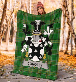 Scottish Conolly or O'Conolly Coat of Arms Family Crest Ireland Blanket Irish National Tartan Irish County Blanket
