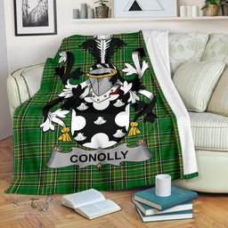 Scottish Conolly or O'Conolly Coat of Arms Family Crest Ireland Blanket Irish National Tartan Irish County Blanket