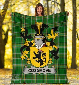 Scottish Cosgrove or O'Cosgrave Coat of Arms Family Crest Ireland Blanket Irish National Tartan Irish County Blanket