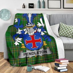 Scottish Pendleton Coat of Arms Family Crest Ireland Blanket Irish National Tartan Irish County Blanket
