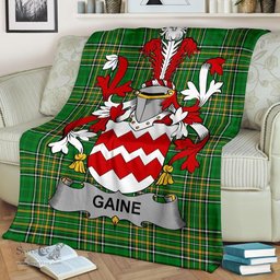 Scottish Gaine or Gainey Coat of Arms Family Crest Ireland Blanket Irish National Tartan Irish County Blanket