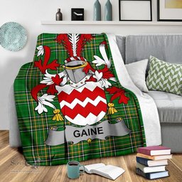 Scottish Gaine or Gainey Coat of Arms Family Crest Ireland Blanket Irish National Tartan Irish County Blanket