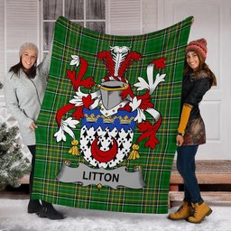 Scottish Litton Coat of Arms Family Crest Ireland Blanket Irish National Tartan Irish County Blanket