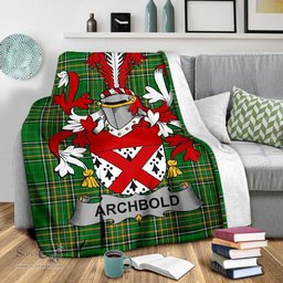 Scottish Archbold Coat of Arms Family Crest Ireland Blanket Irish National Tartan Irish County Blanket