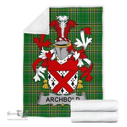 Scottish Archbold Coat of Arms Family Crest Ireland Blanket Irish National Tartan Irish County Blanket