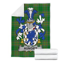 Scottish Aungier Coat of Arms Family Crest Ireland Blanket Irish National Tartan Irish County Blanket