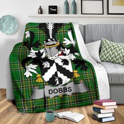 Scottish Dobbs Coat of Arms Family Crest Ireland Blanket Irish National Tartan Irish County Blanket