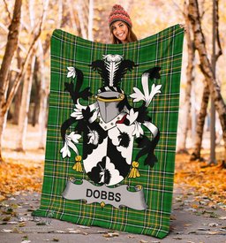 Scottish Dobbs Coat of Arms Family Crest Ireland Blanket Irish National Tartan Irish County Blanket