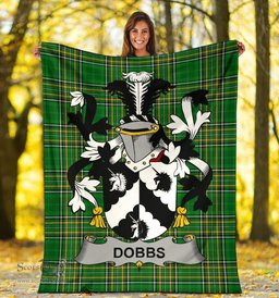 Scottish Dobbs Coat of Arms Family Crest Ireland Blanket Irish National Tartan Irish County Blanket