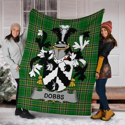 Scottish Dobbs Coat of Arms Family Crest Ireland Blanket Irish National Tartan Irish County Blanket