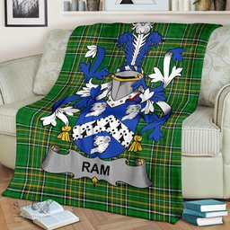 Scottish Ram Coat of Arms Family Crest Ireland Blanket Irish National Tartan Irish County Blanket