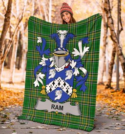 Scottish Ram Coat of Arms Family Crest Ireland Blanket Irish National Tartan Irish County Blanket