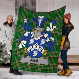 Scottish Ram Coat of Arms Family Crest Ireland Blanket Irish National Tartan Irish County Blanket