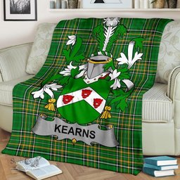 Scottish Kearns or O'Kearon Coat of Arms Family Crest Ireland Blanket Irish National Tartan Irish County Blanket
