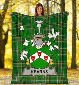 Scottish Kearns or O'Kearon Coat of Arms Family Crest Ireland Blanket Irish National Tartan Irish County Blanket