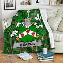 Scottish Kearns or O'Kearon Coat of Arms Family Crest Ireland Blanket Irish National Tartan Irish County Blanket