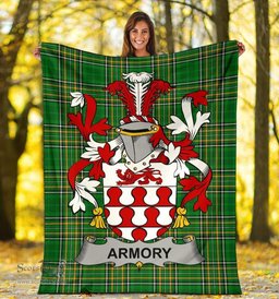 Scottish Armory Coat of Arms Family Crest Ireland Blanket Irish National Tartan Irish County Blanket