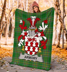 Scottish Armory Coat of Arms Family Crest Ireland Blanket Irish National Tartan Irish County Blanket
