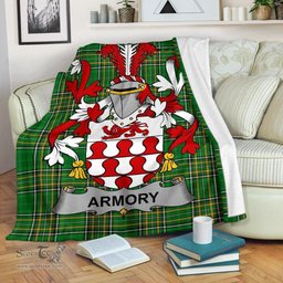 Scottish Armory Coat of Arms Family Crest Ireland Blanket Irish National Tartan Irish County Blanket